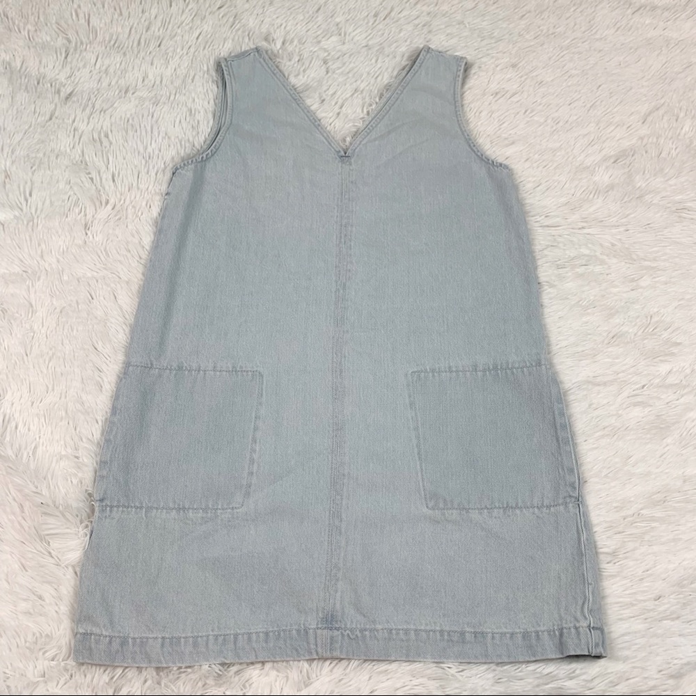 Mango V neck denim mini dress sleeveless